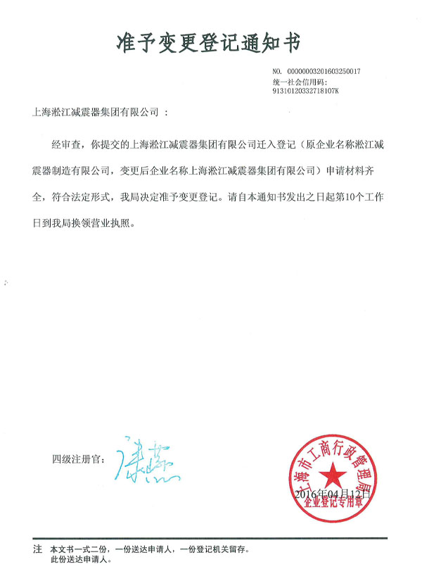 上海淞江橡胶挠性接头公司名称变更通知