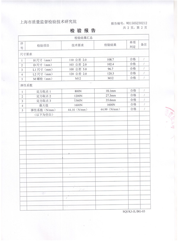 ZTA型水泵弹簧减震器检验报告扫描文件