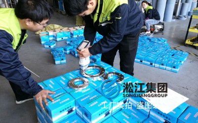 橡胶挠性接头专用不锈钢法兰进行光谱仪检测现场